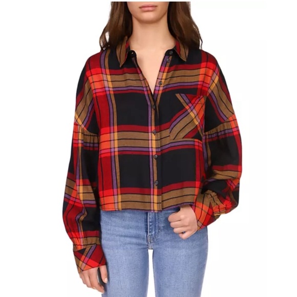 Anthropologie’s Sanctuary The Cabin Plaid Button-Down Shirt, Size M New w/Tag - Picture 10 of 10